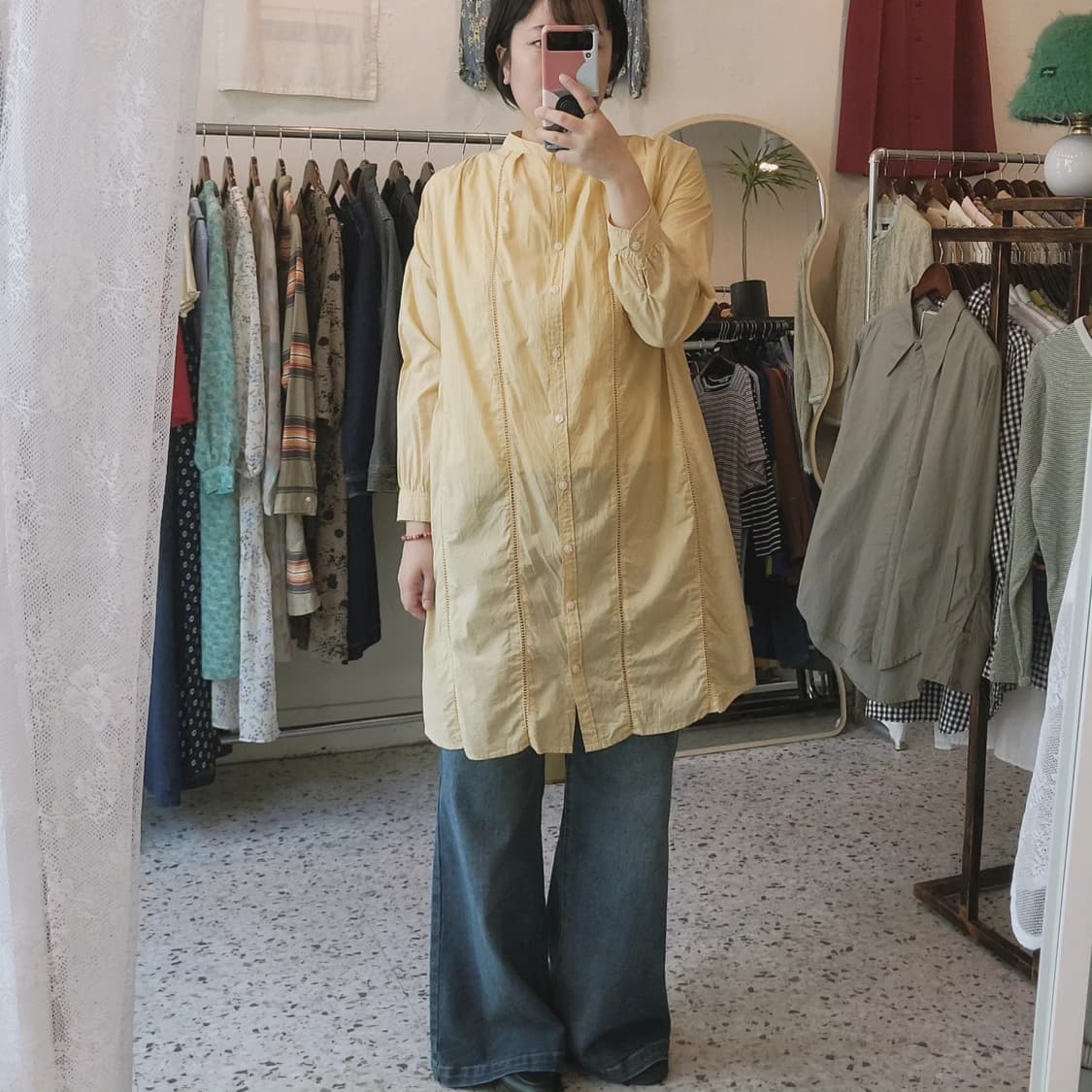 Final decision 펀칭 롱셔츠 상품이미지2