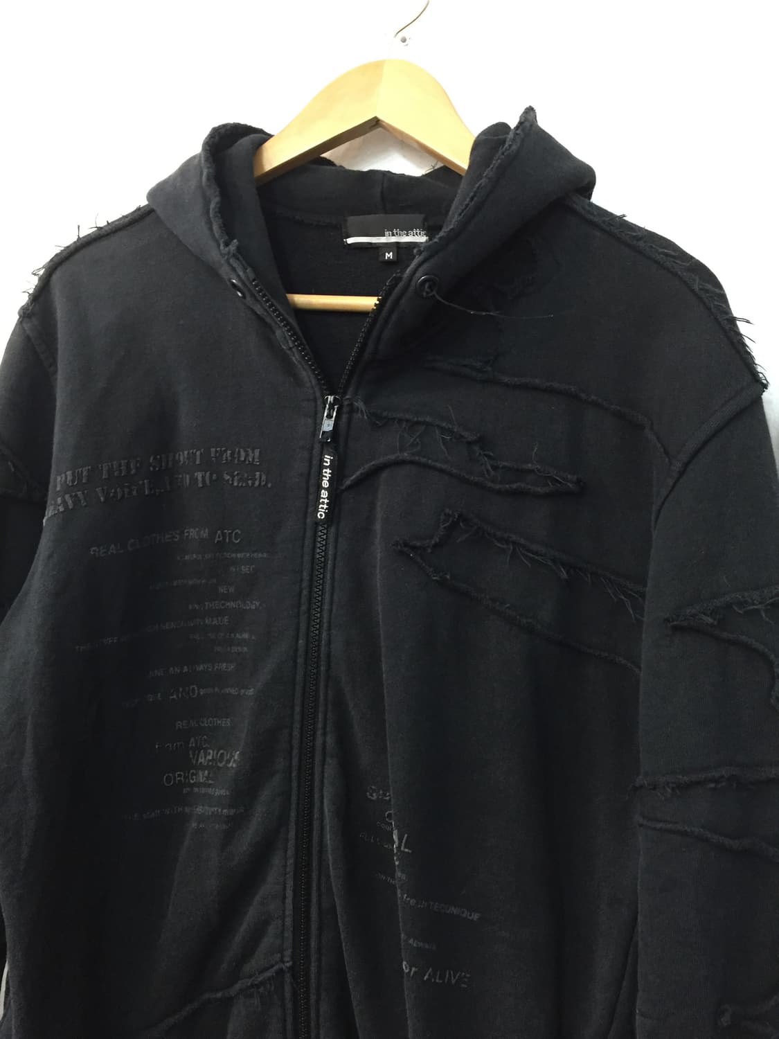 빈티지 디스트로이드 레터링 후드집업 상품이미지3