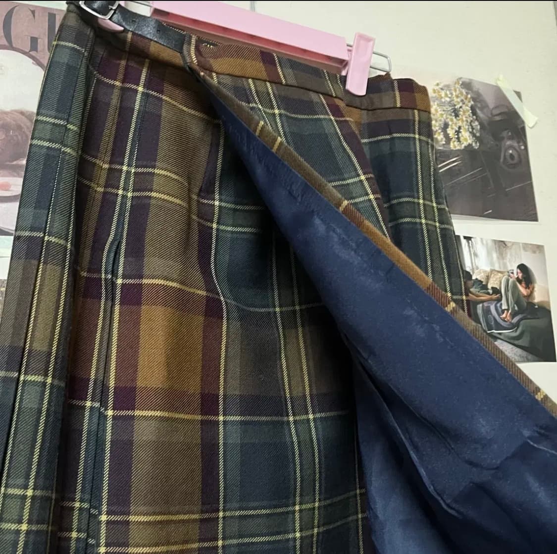 너드 모리 체크 롱스커트 상품이미지3