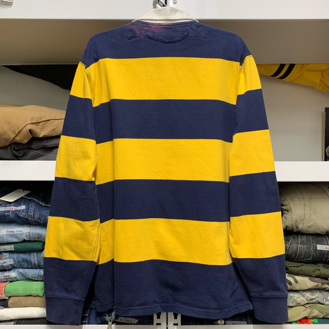 [L] 폴로 랄프로렌 블록 스트라이프 럭비 티셔츠 커스텀핏 상품이미지3