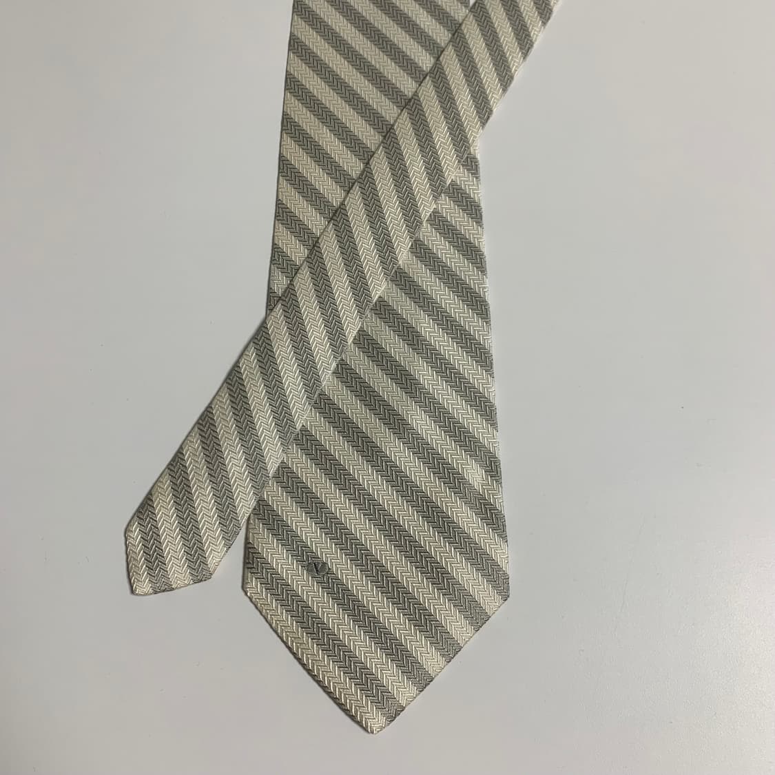 발렌티노 명품넥타이 스트라이프 화이트컬러 100실크 A+등급 상품이미지6