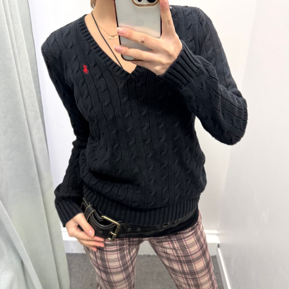 폴로 스포츠 블랙 꽈베기 니트 상품이미지2