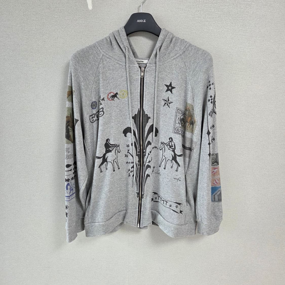 투머치택스 와플후드집업 그레이색상 (오늘하루만파격할인) 상품이미지7