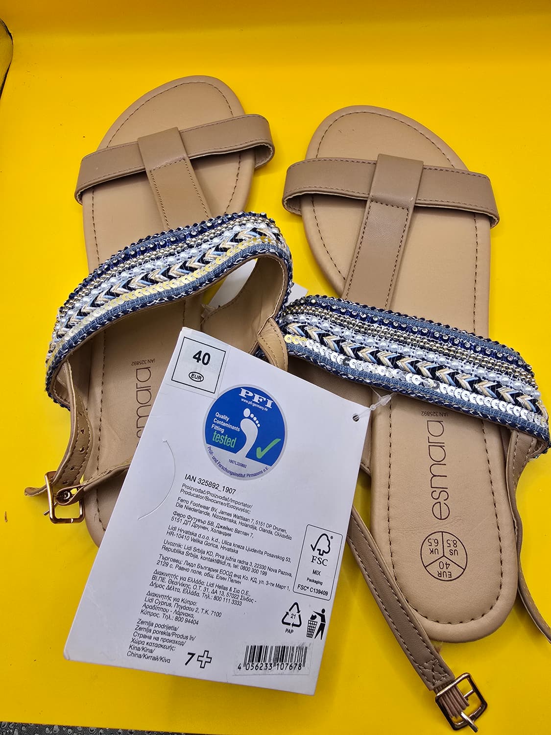 에스마라 비즈 샌들 40 (250~255) 미사용 상품이미지2