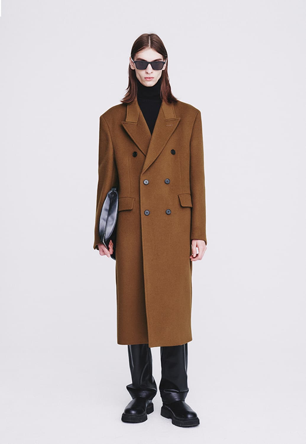 [삼]토니웩 캐시미어 브레스티드 더블코트 다크카멜 m 상품이미지1