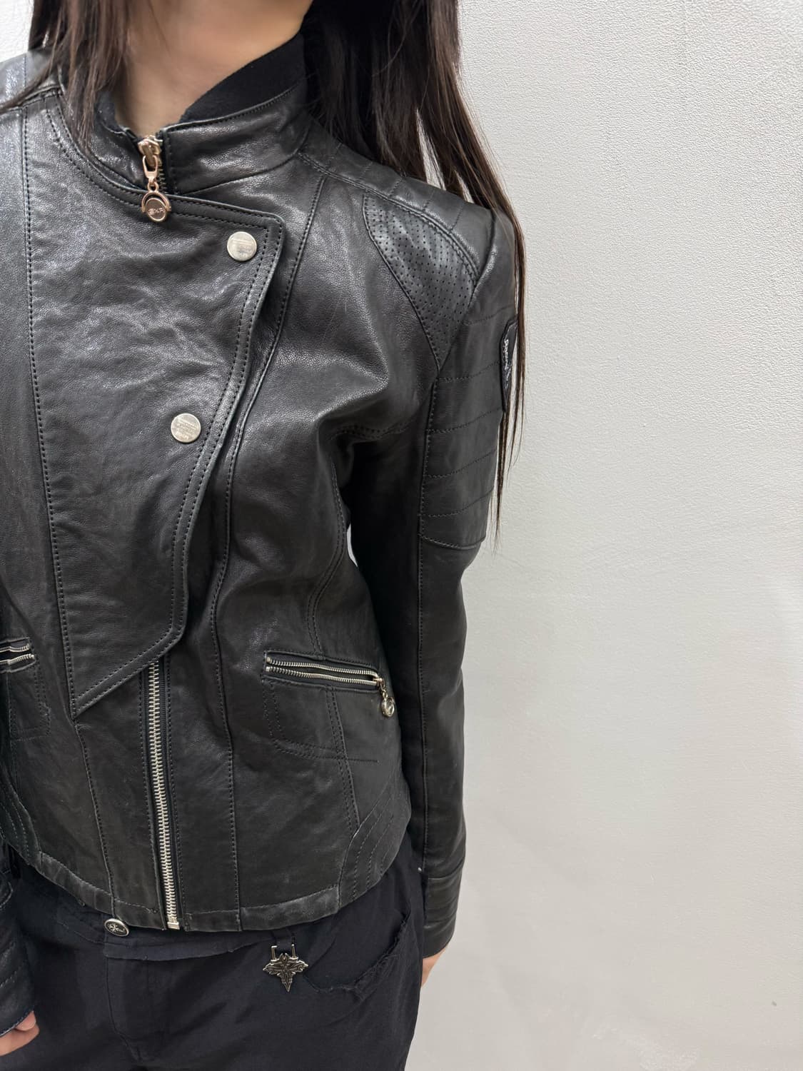 EXR 레더 플랩커버 바이커자켓 상품이미지4