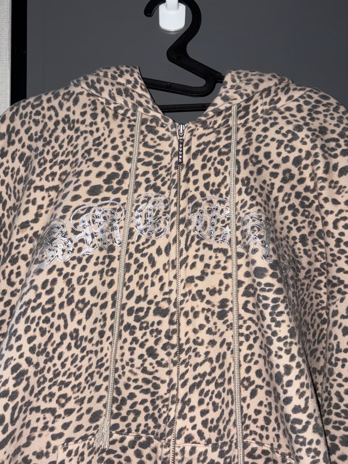 레오파드 동물 귀 후드 집업 상품이미지3