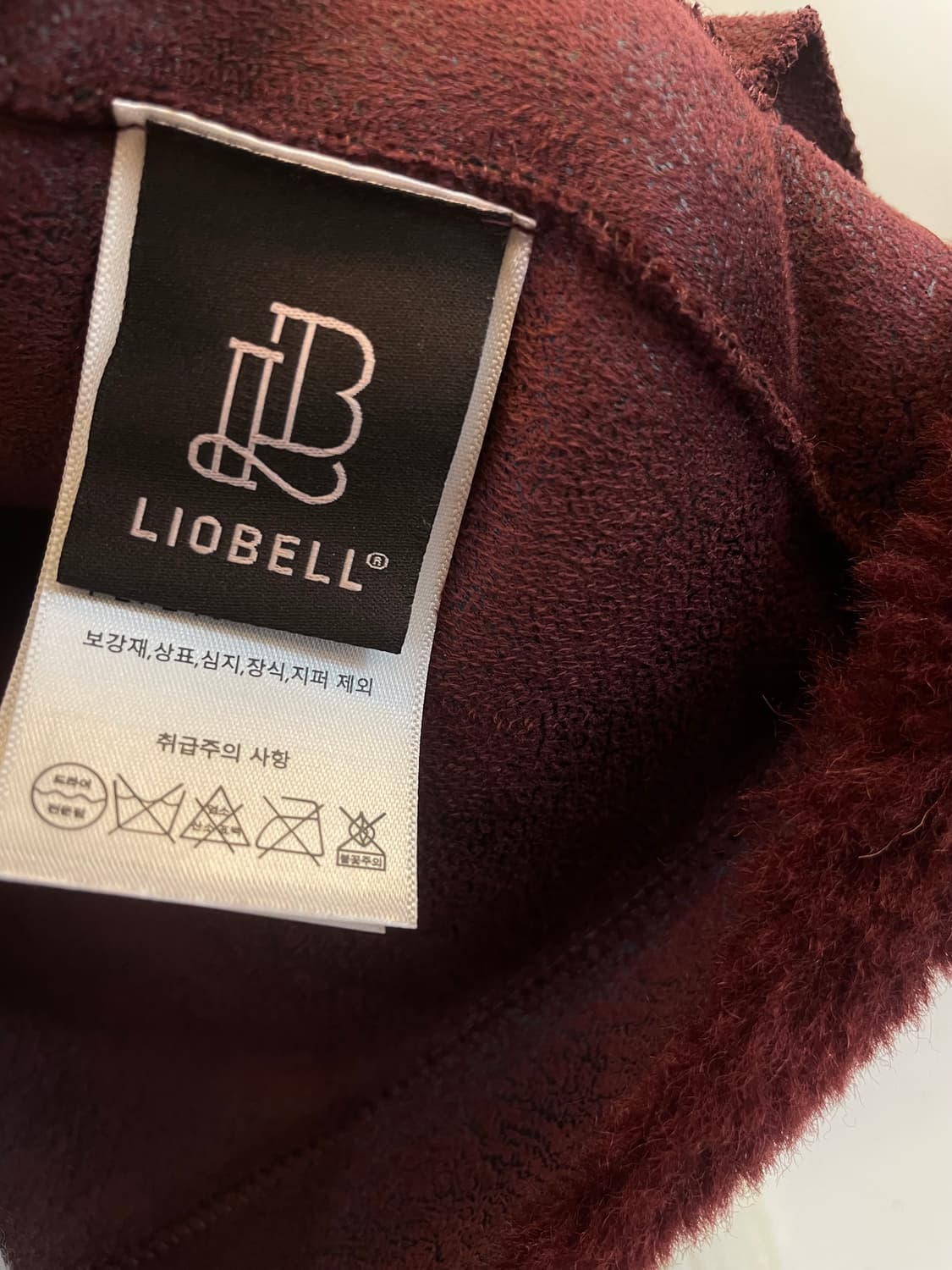 LIOBELL 버건디 양모조끼 베스트 털조끼 양모울100% 상품이미지7