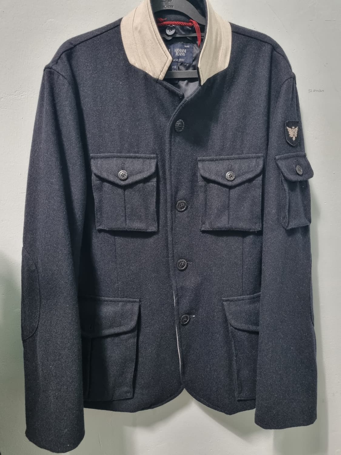 아르마니진스 남성 모직 자켓 숏코트 독수리 자수 상품이미지1