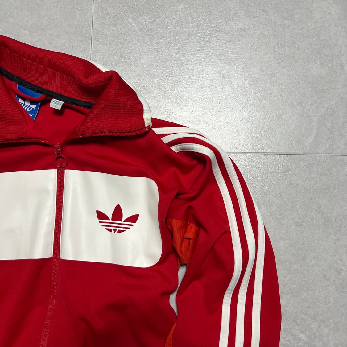 아디다스 빨간색 삼선 트랙 자켓 L 상품이미지2