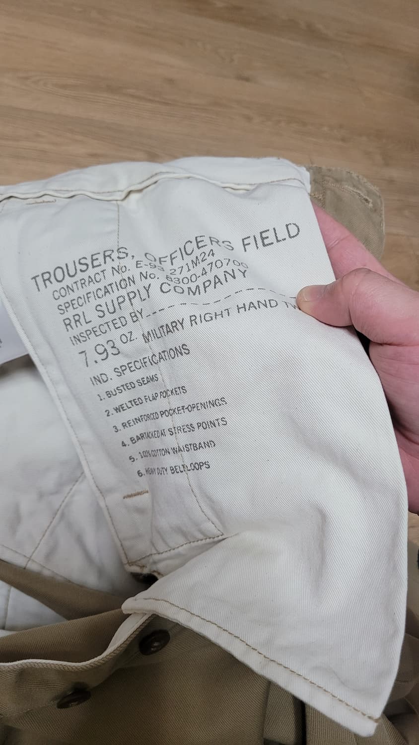더블알엘(RRL) - 치노팬츠(뉴 밀리터리 카키) 30/30 사이즈 상품이미지4