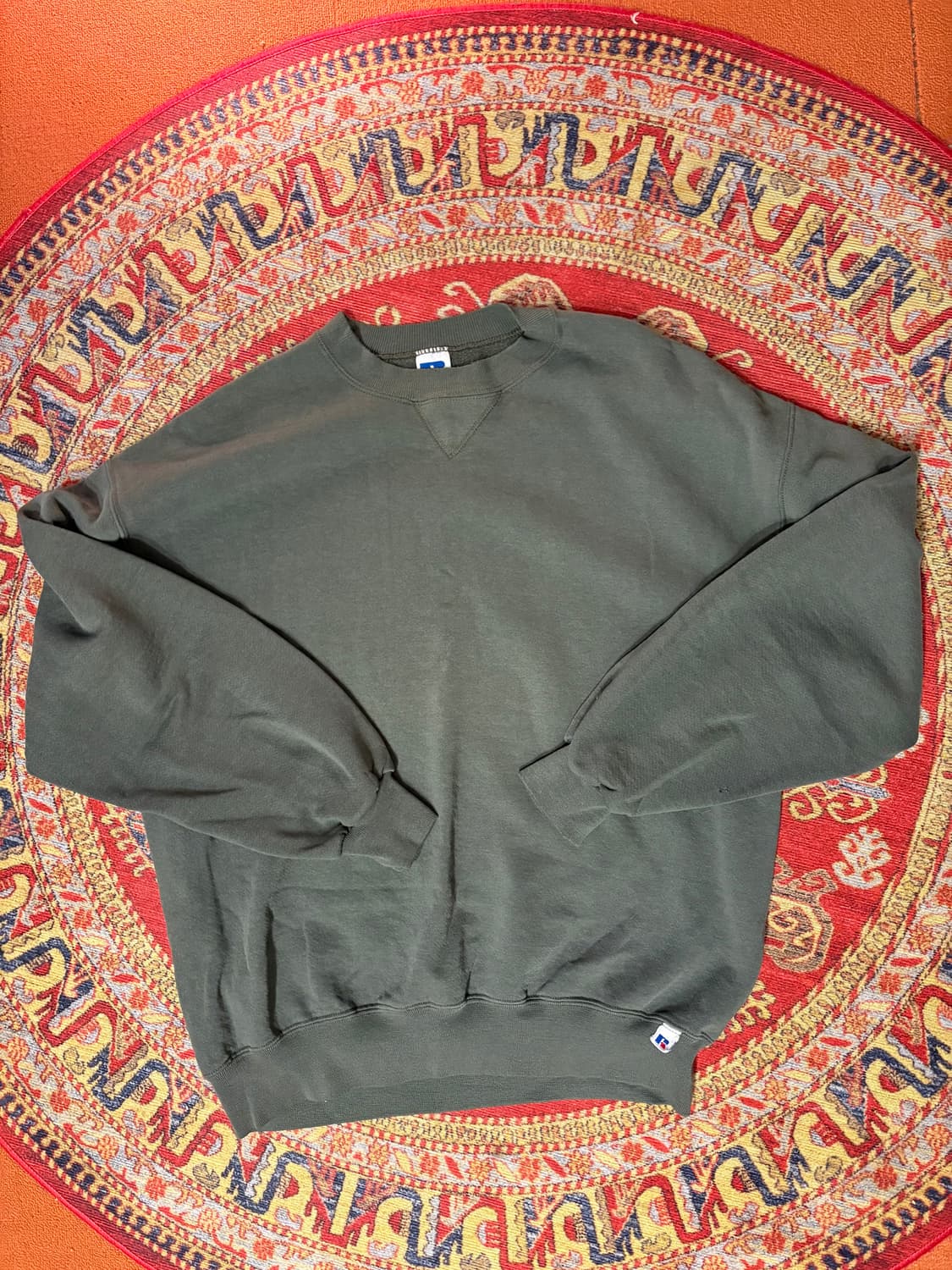 90s 러셀 빈티지 미제 스웻셔츠 페이딩 그린 상품이미지1