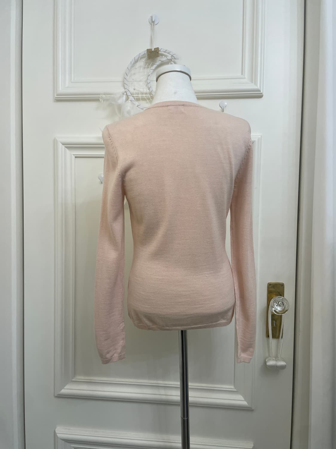 lovely pink pearl button basic cardigan 상품이미지3