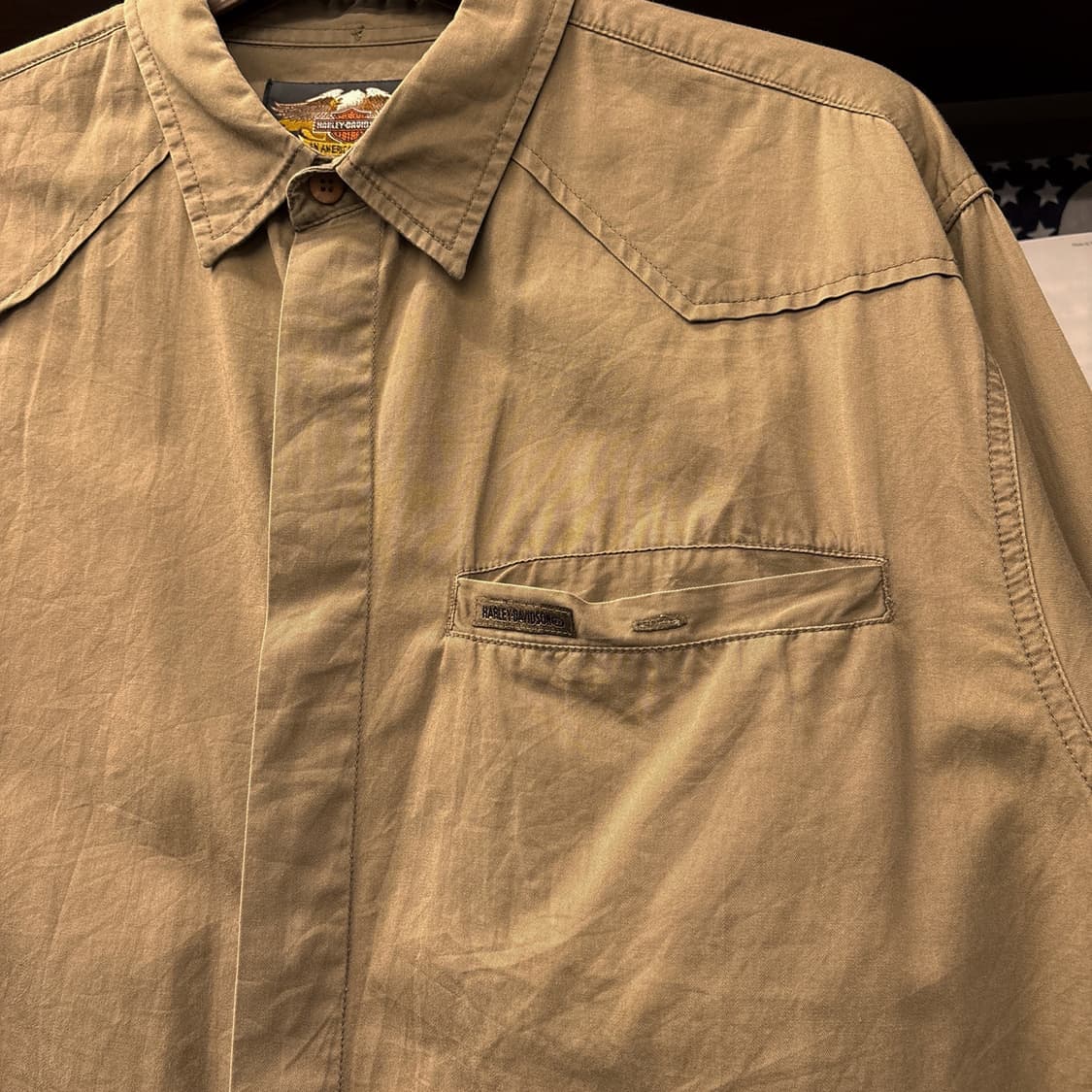 90s 할리데이비슨 러기드 이너포켓 코튼 워크셔츠 N963 상품이미지5