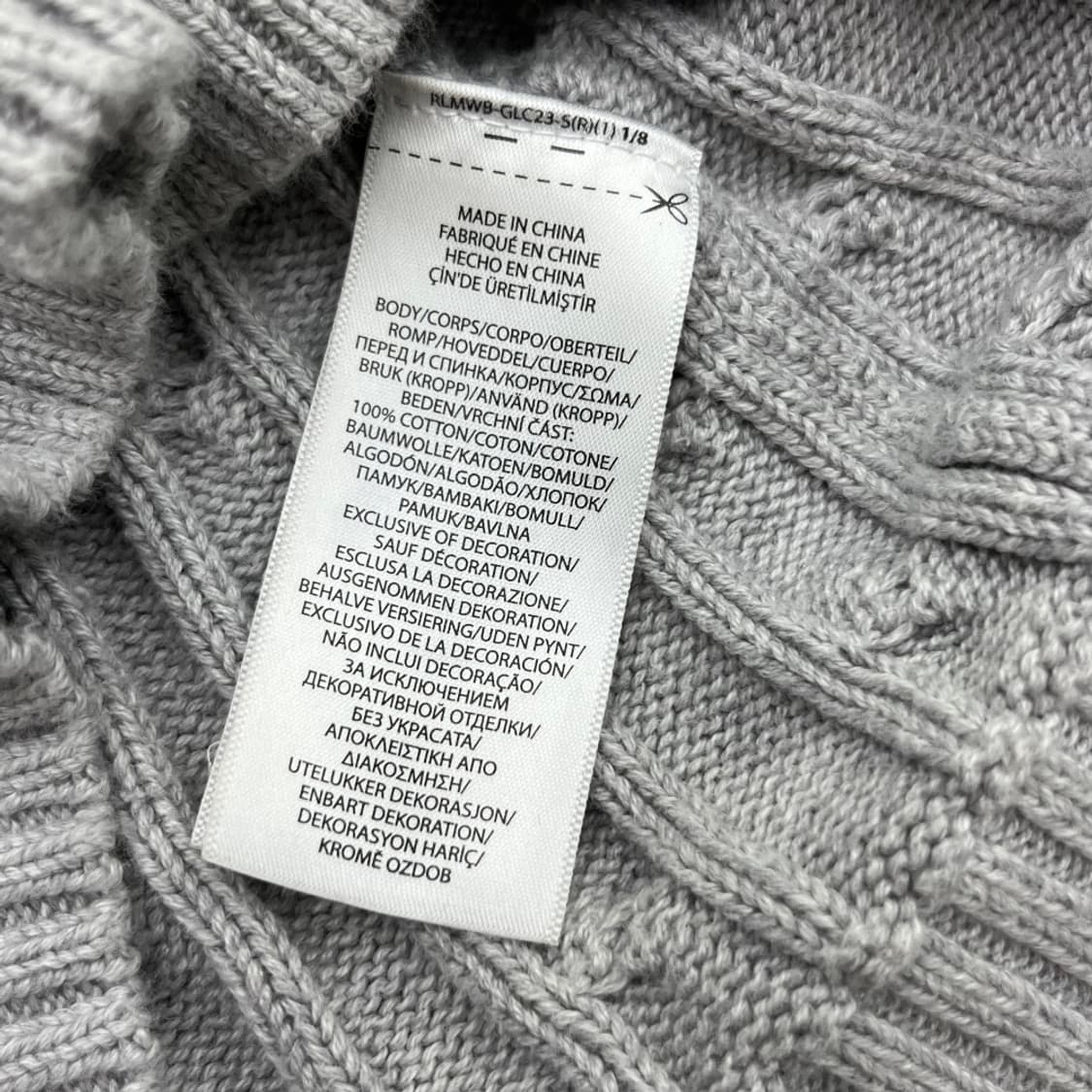 폴로 랄프로렌 네이비포니 그레이 꽈배기 니트 L 상품이미지5