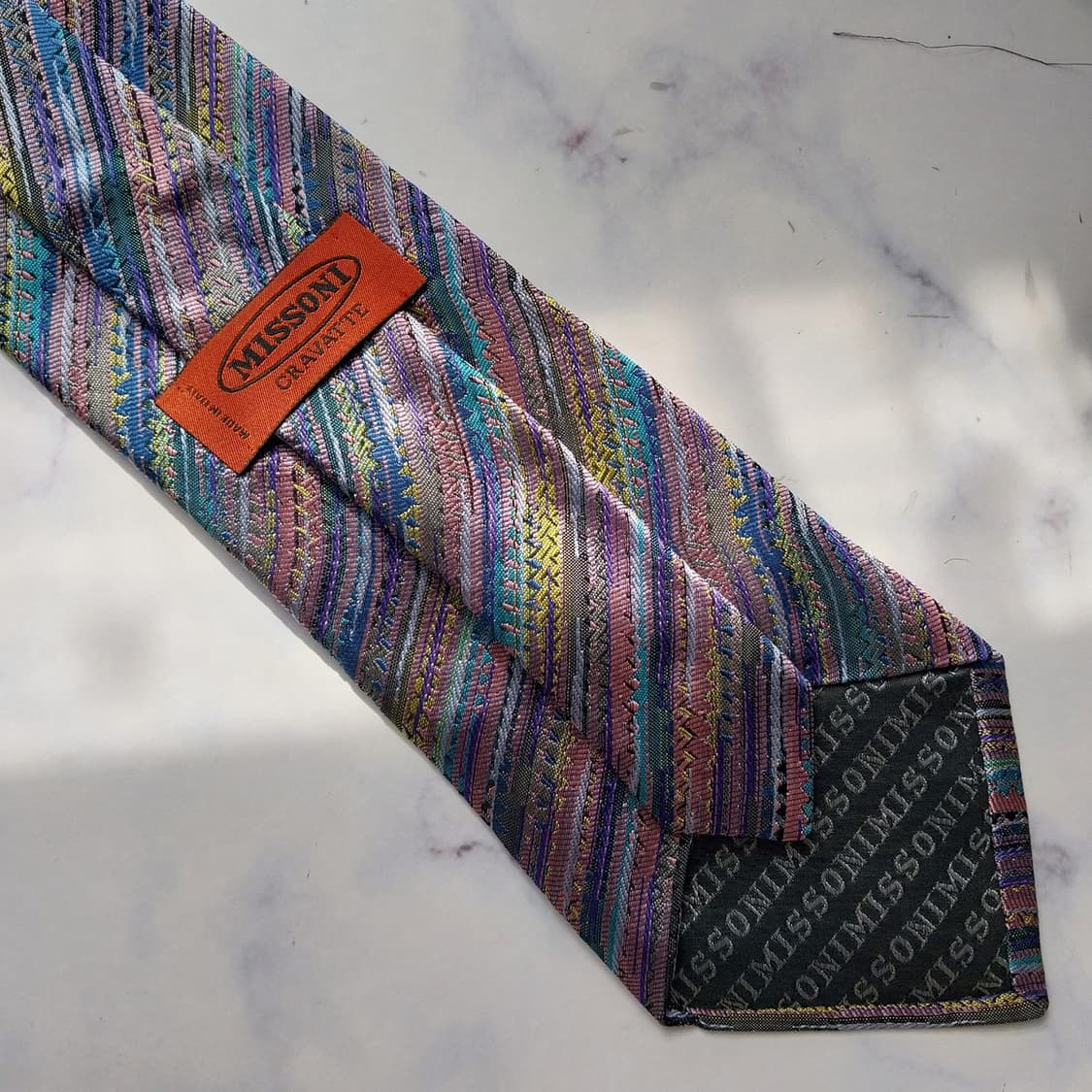 미쏘니 넥타이 퍼플 멀티 스트라이프 10cm A+등급 K2204
 상품이미지7