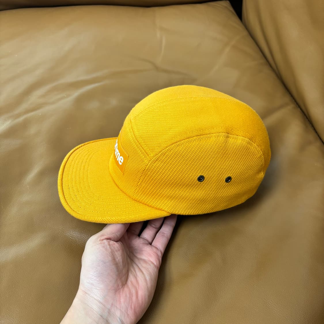 슈프림 캠프캡 모자 박스로고 머스타드 상품이미지4