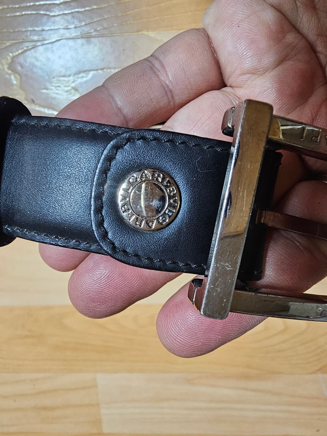 불가리 블랙 레더 벨트 상품이미지3