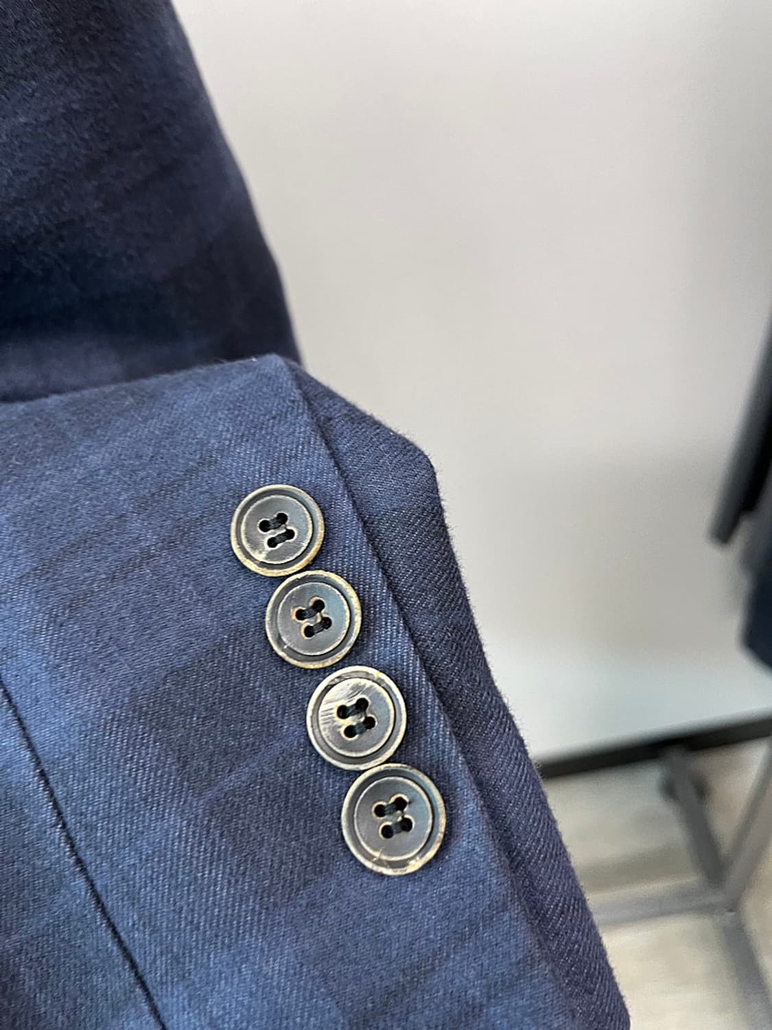 110) 닥스 몰스킨 네이비 체크자켓  상품이미지2