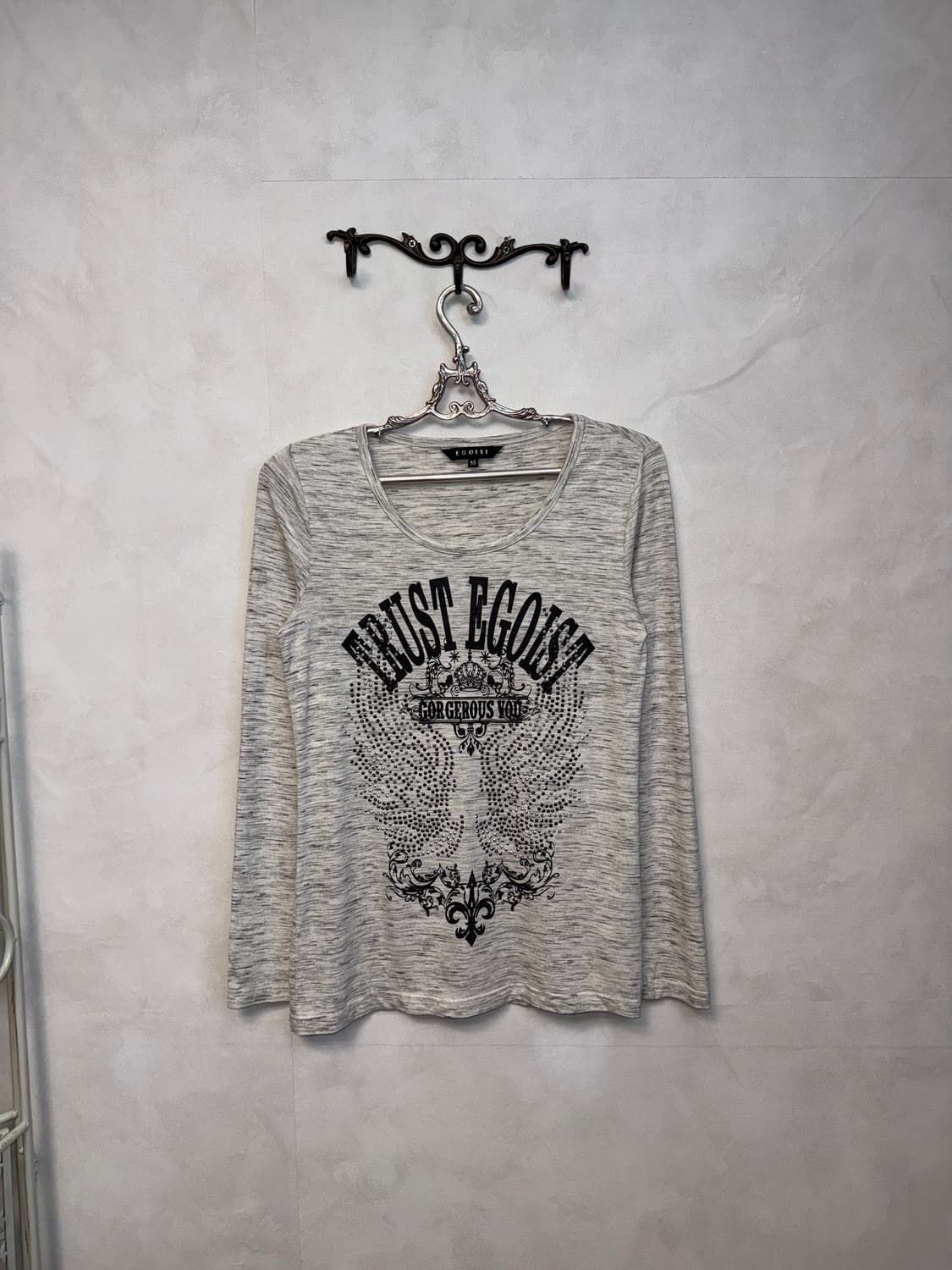Egoist white melange oriental punk 긴팔티  상품이미지1