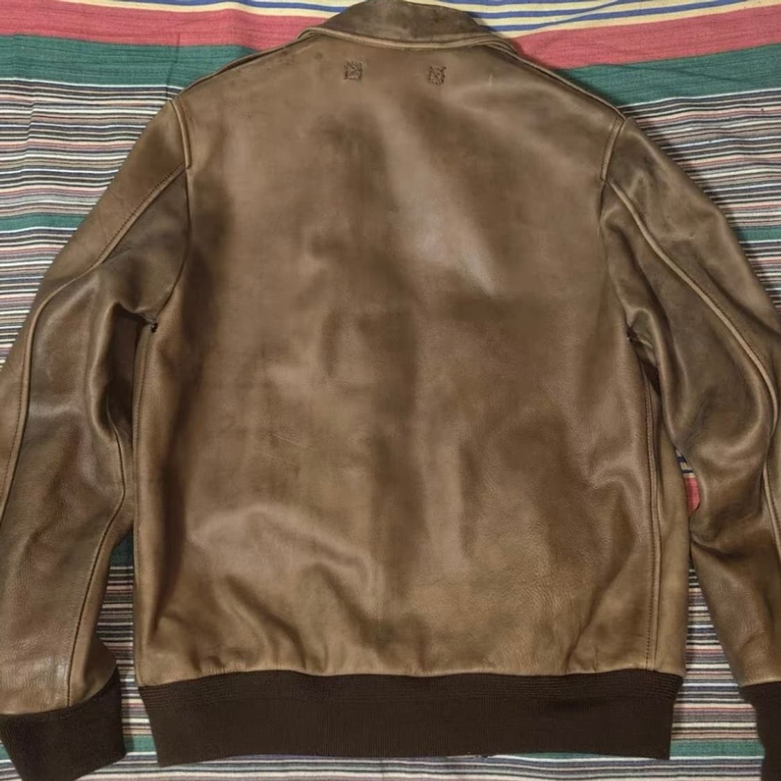 빈티지 A-2 리얼 카우하이드 레더 자켓 (헤비 워싱) 상품이미지4