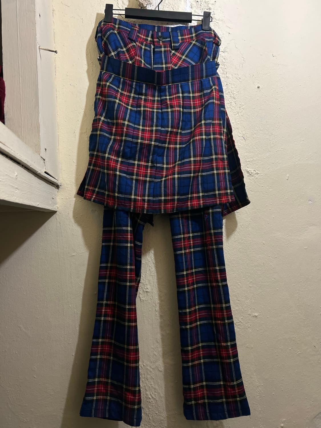 *rare design* 2000s 펑크 타탄체크 본디지 팬츠 상품이미지1