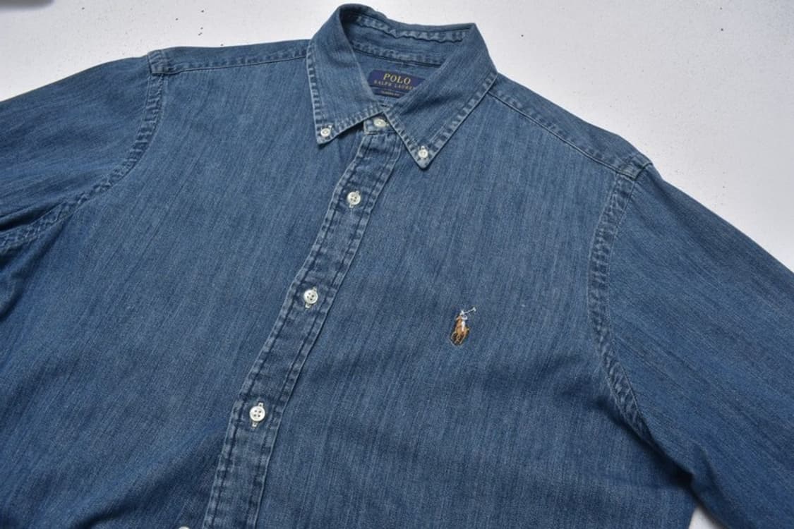 폴로 랄프로렌 큐알 데님셔츠 청남방 L M0045 상품이미지3