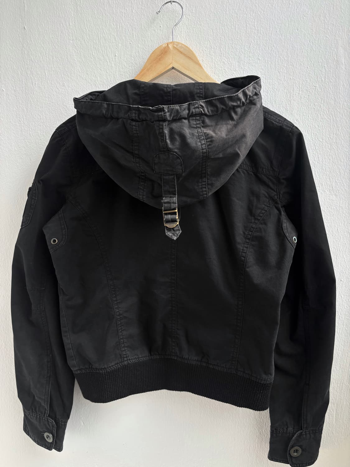Vintage Black Button Hood Jacket 상품이미지7