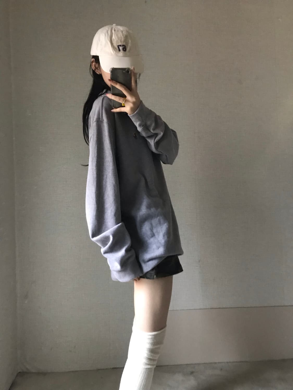폴로 그레이 코튼 반집업 상품이미지4