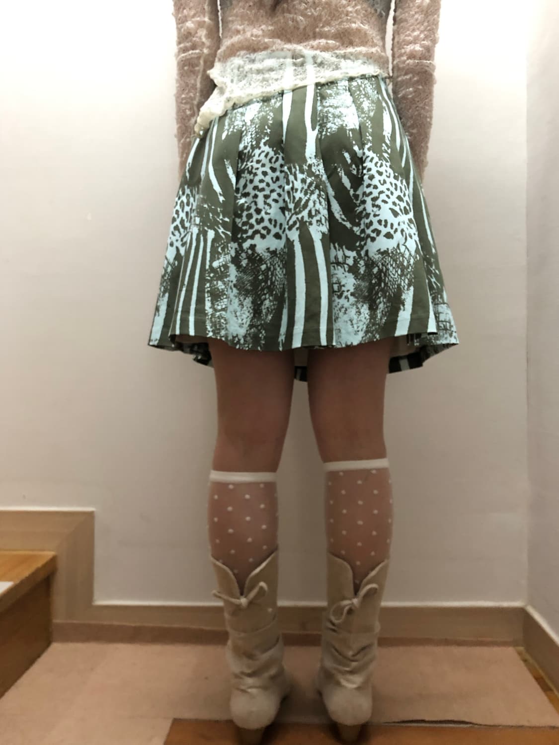 빈티지 라이트 블루 미니 스커트 상품이미지7