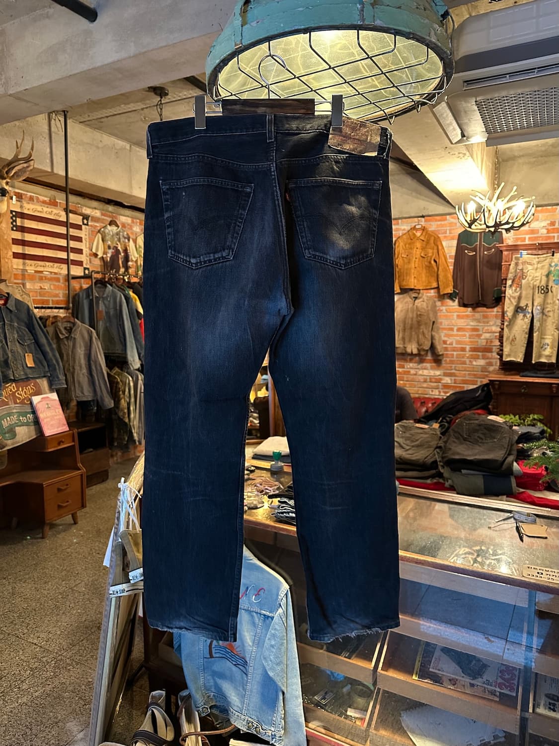 90s USA 빈티지 리바이스 501 0660 흑청 블랙진 데님 팬츠 상품이미지4