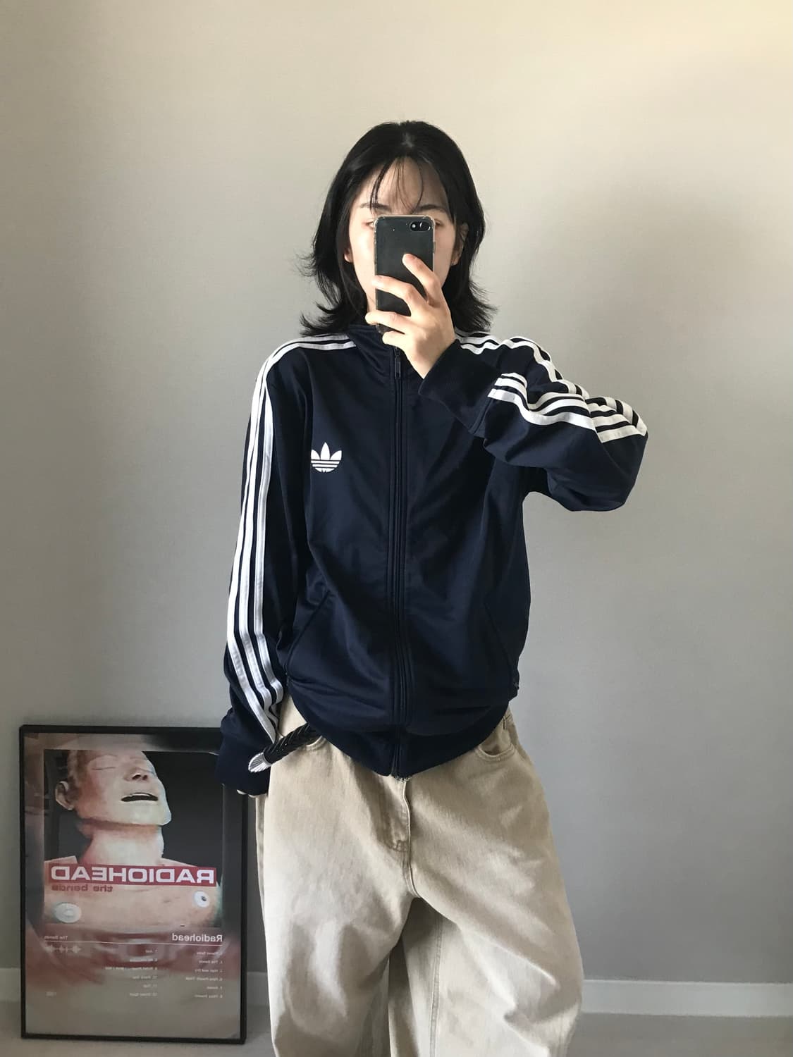 아다다스 구파이어버드 네이비 화이트 트랙탑 져지 상품이미지2