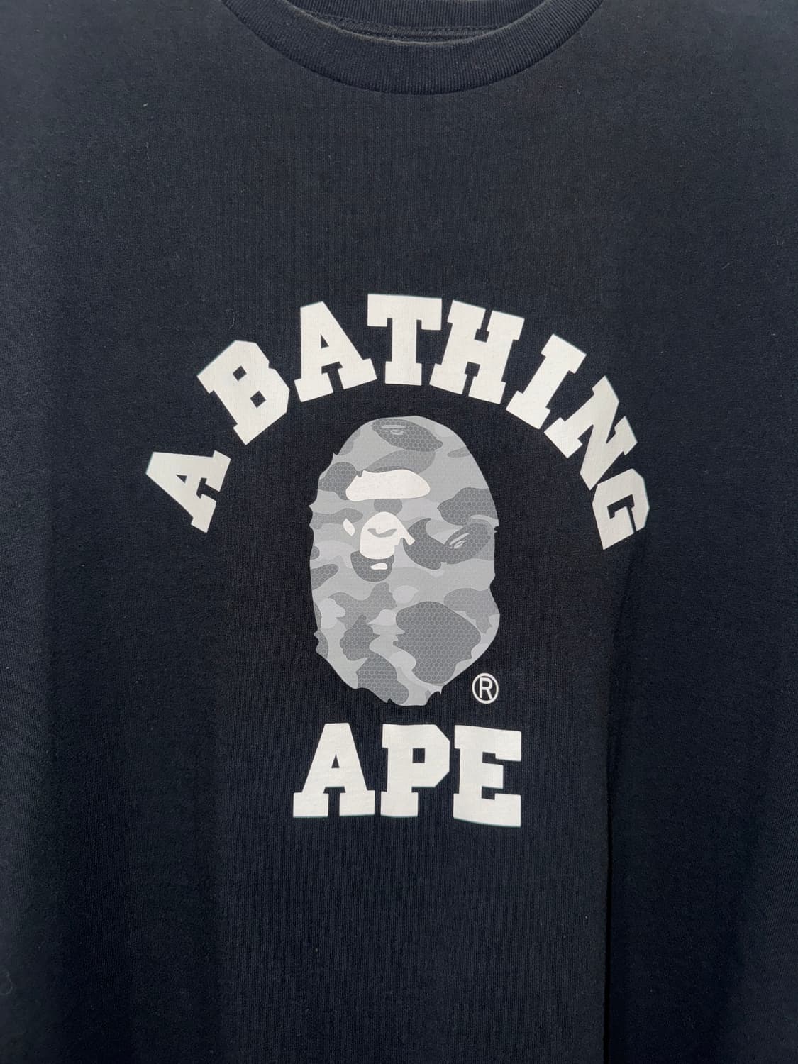BAPE 베이프 카모 컬리지 블랙 반팔티셔츠 상품이미지3