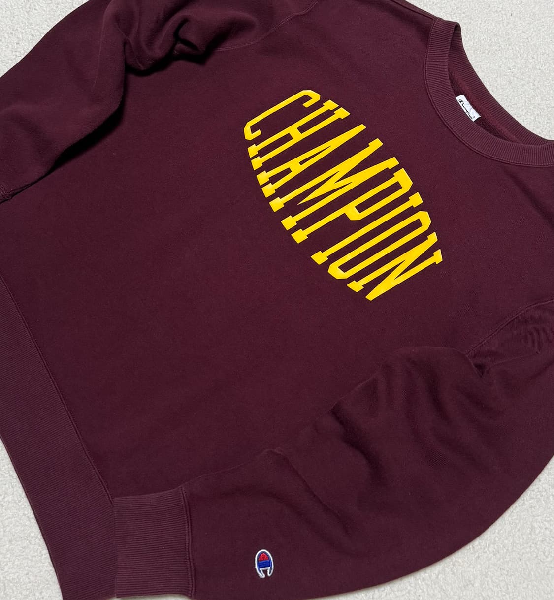 챔피온 버건디 옐로우 맨투맨  상품이미지3