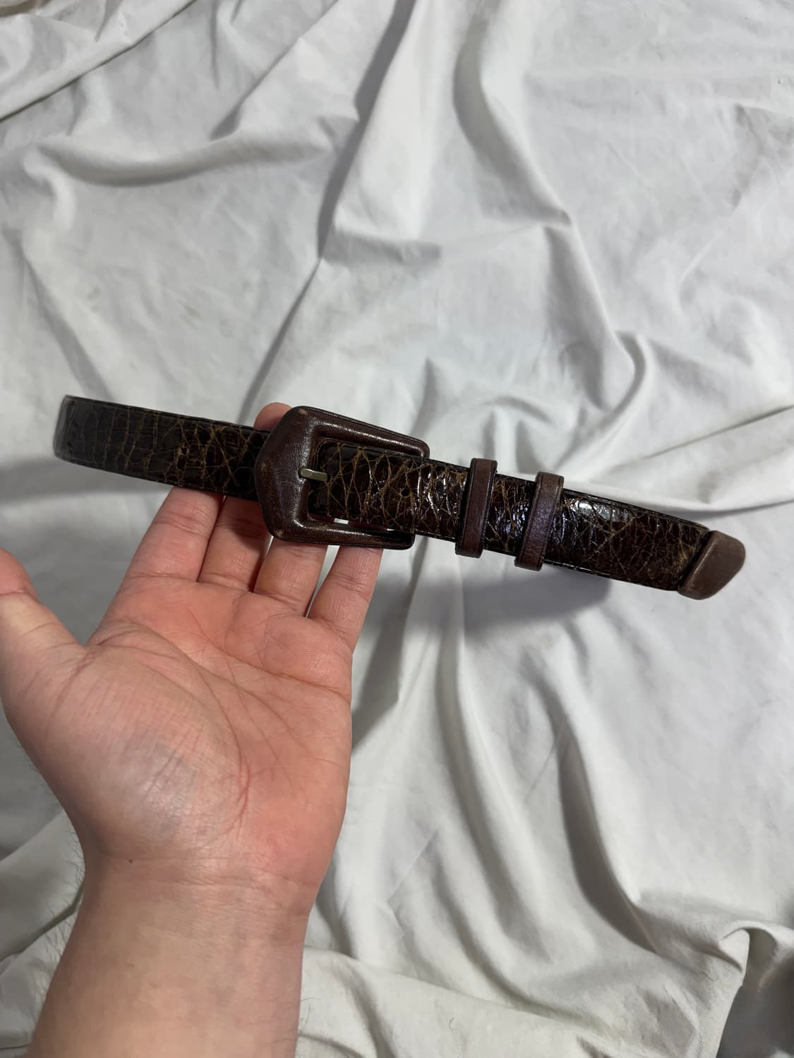 Nicole 크로커다일 웨스턴 레더 벨트 상품이미지1
