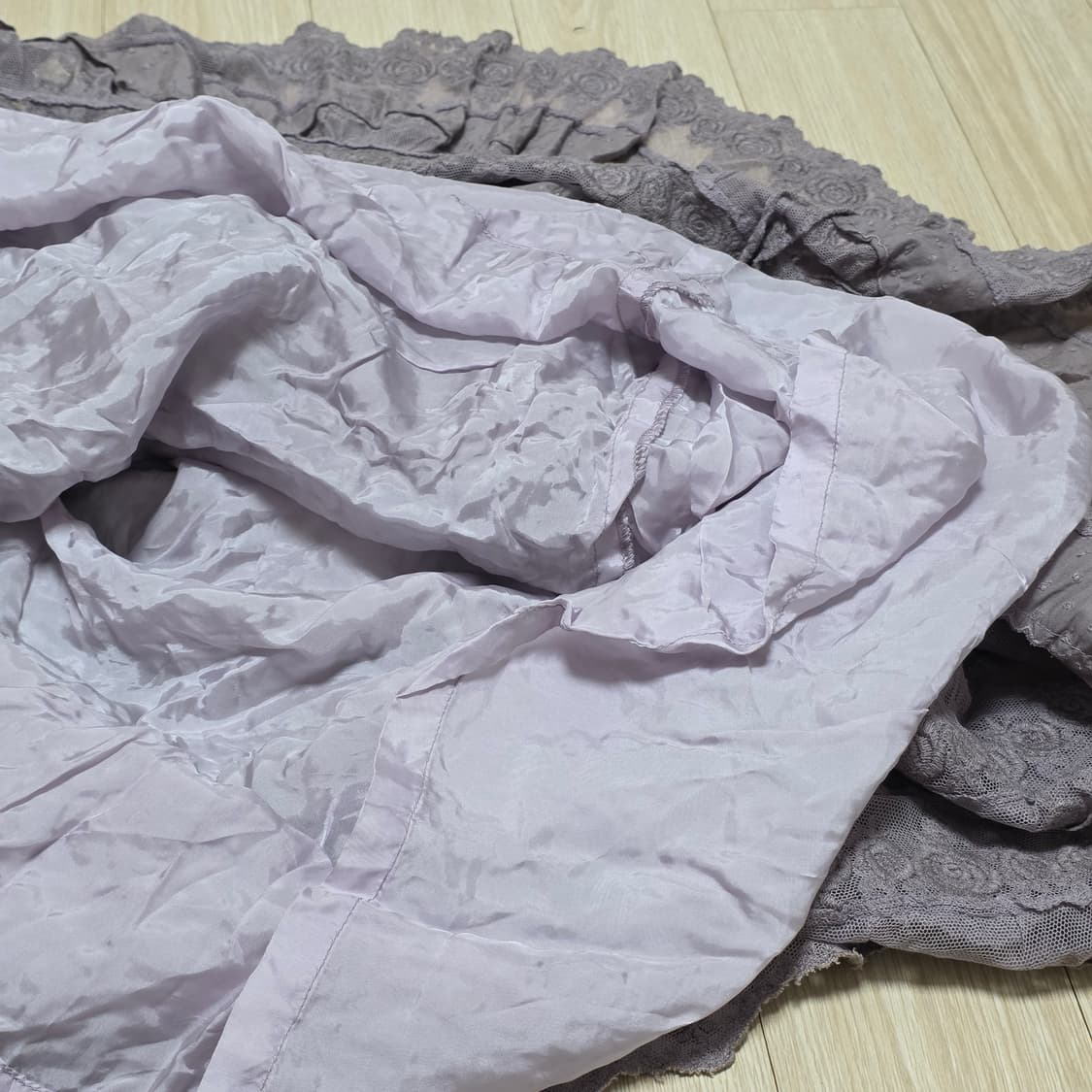 퍼플x로즈 모리걸st 레이스 밴딩 롱스커트 상품이미지3