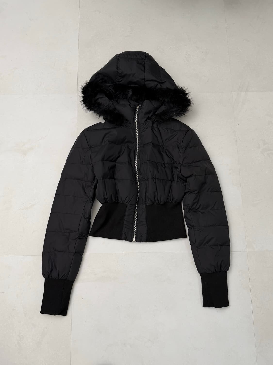 블랙 크롭 밴딩 패딩  상품이미지5