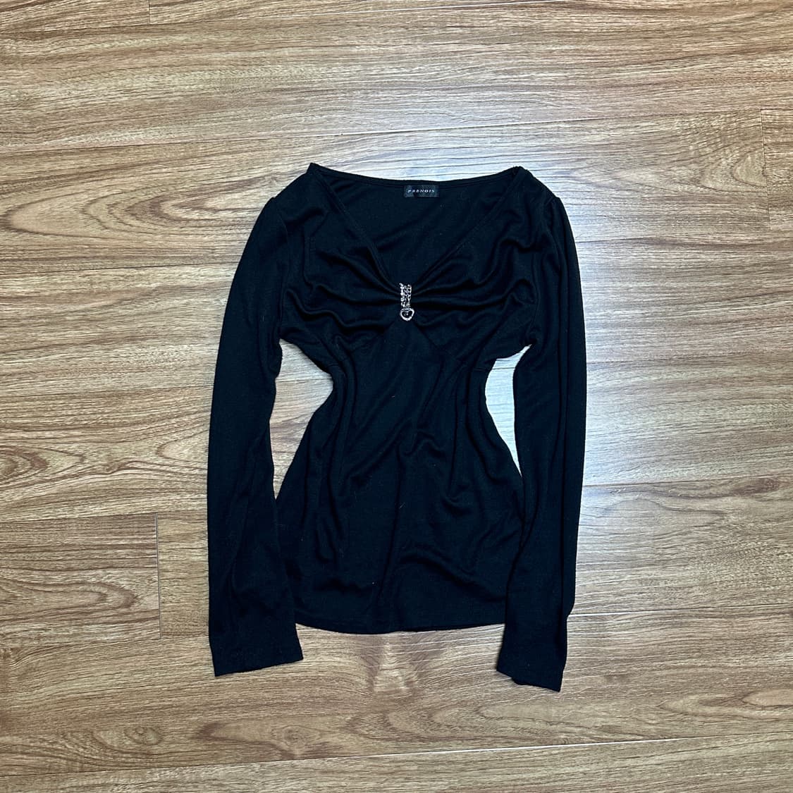 빈티지 체인 하트 블랙 긴팔 티셔츠 달천깔 오네갸루 로걀 라떼 공겜여주  상품이미지1