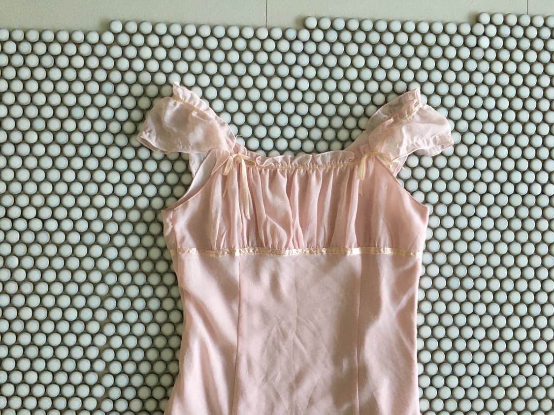 satin ribbon ruffle slip dress 상품이미지4