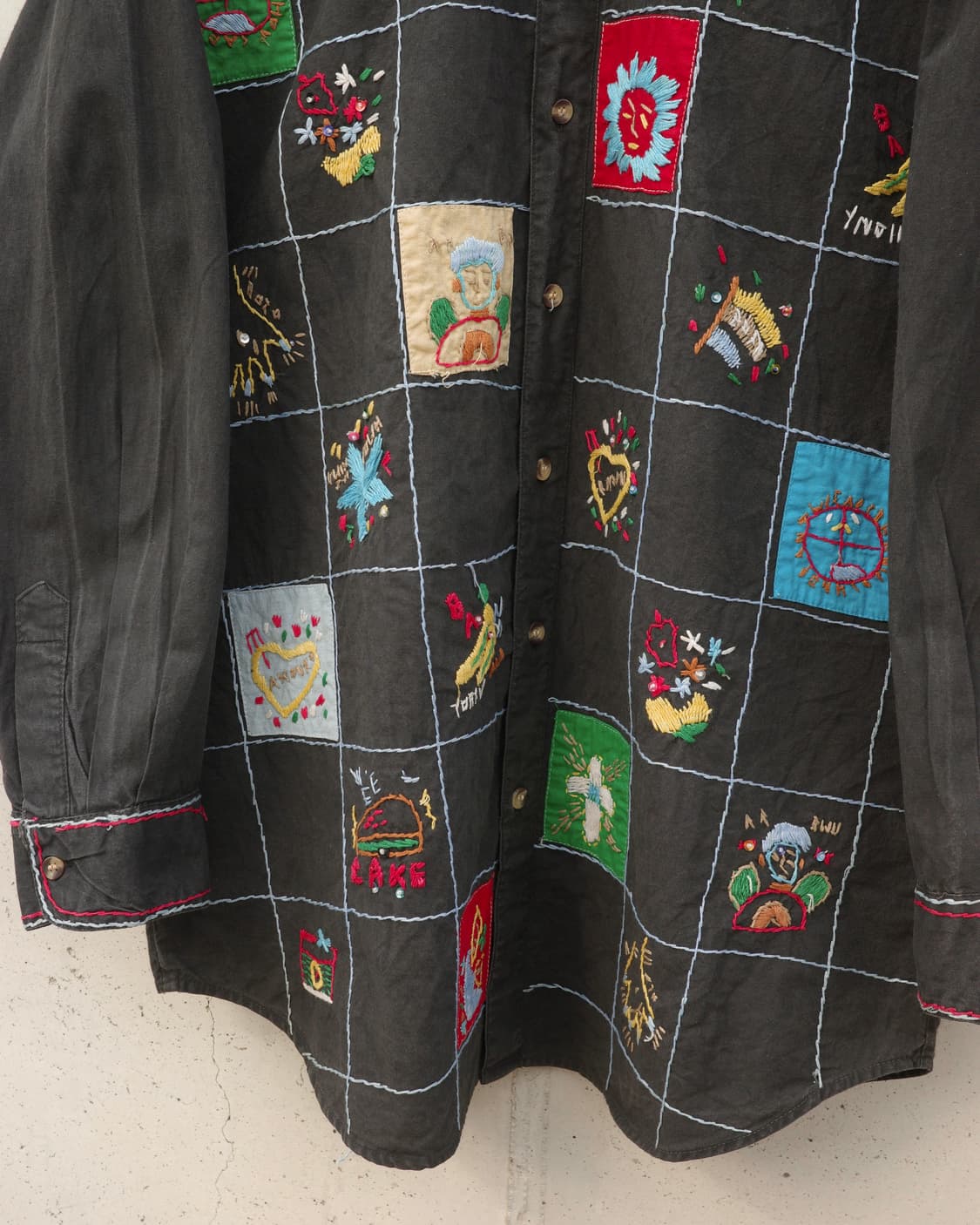 빈티지 에스닉 핸드 자수 셔츠 상품이미지4