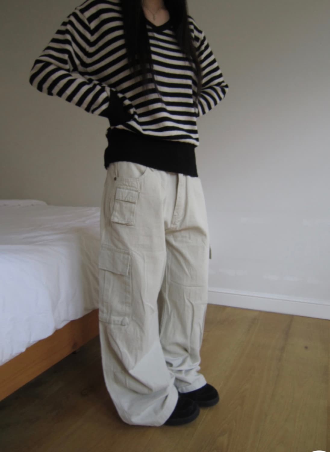 이즈이즈 베이지 카고팬츠 면 바지 여자 코튼팬츠 상품이미지2