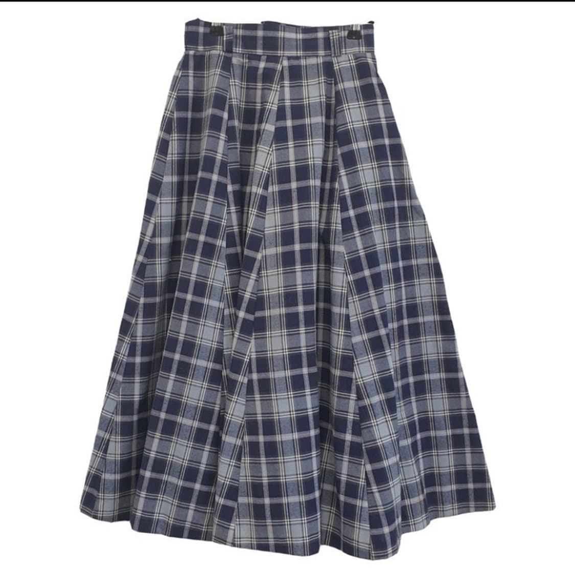 일본 빈티지 체크 롱스커트 하이틴 모리걸 치마 스커트 상품이미지1