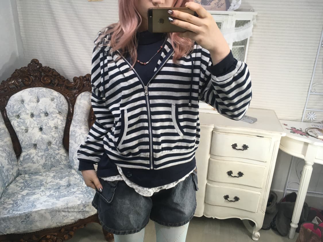 Set)네이비후드집업 + 레이스풀오버 상품이미지1