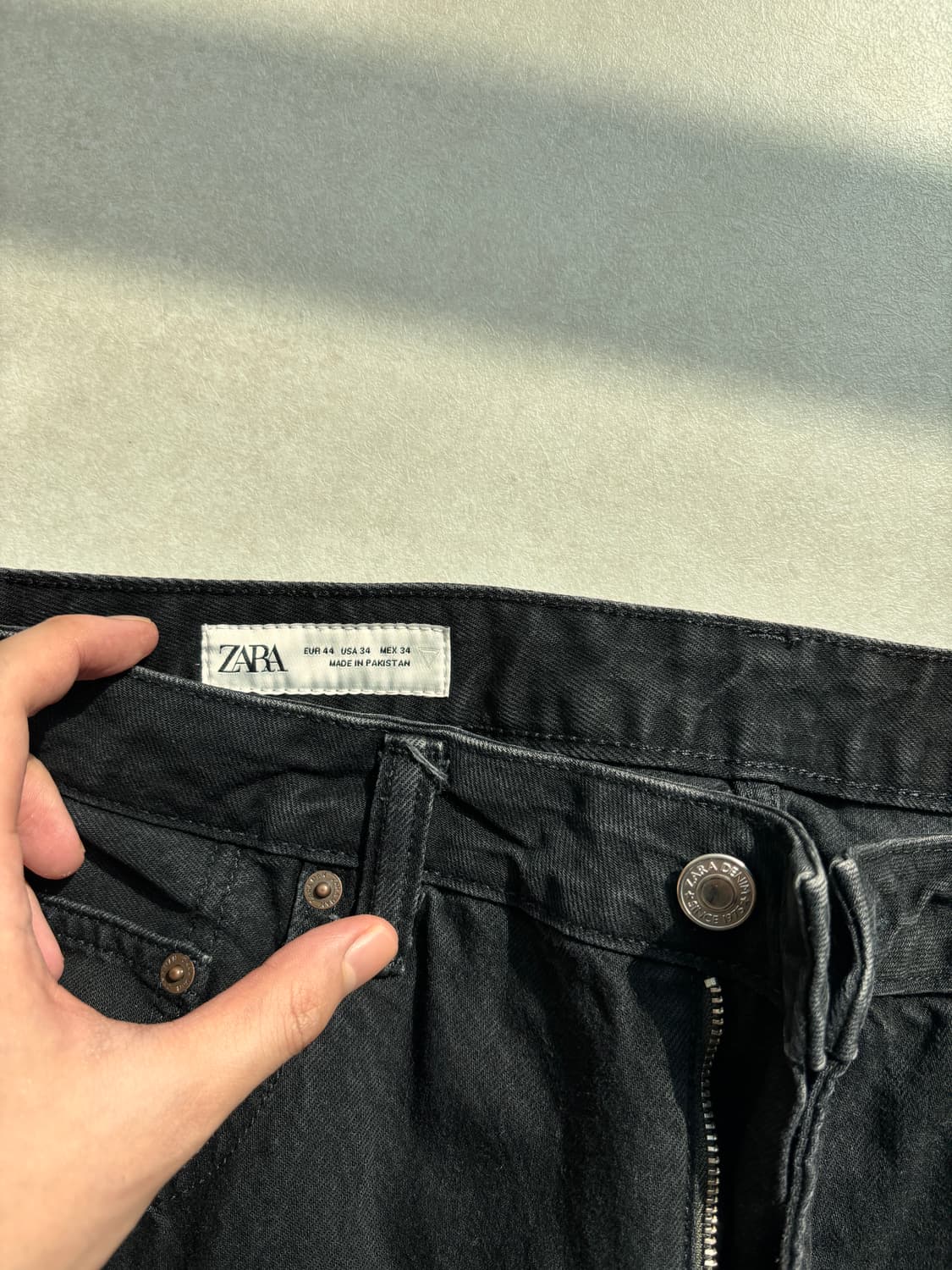 자라 와이드 스트레이트 블랙 데님 팬츠 상품이미지2