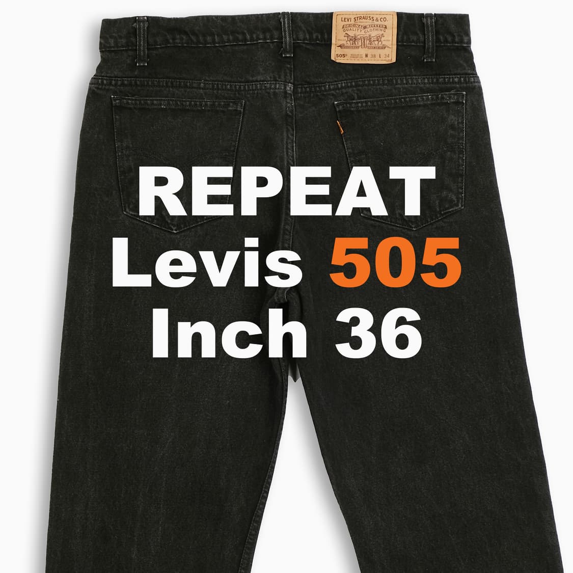 리바이스 505 오렌지탭 흑청 블랙진 90s 36인치 OR50538108 상품이미지1