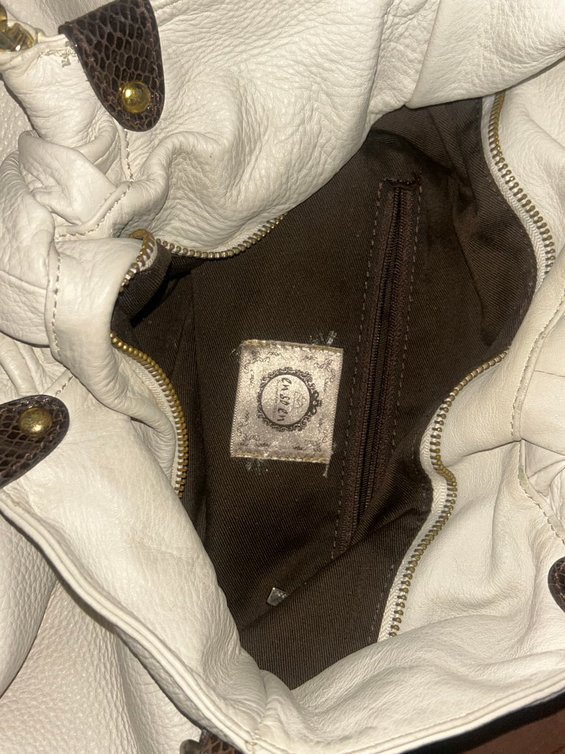 빈티지 링 핸들 태슬 가죽 숄더백 상품이미지4