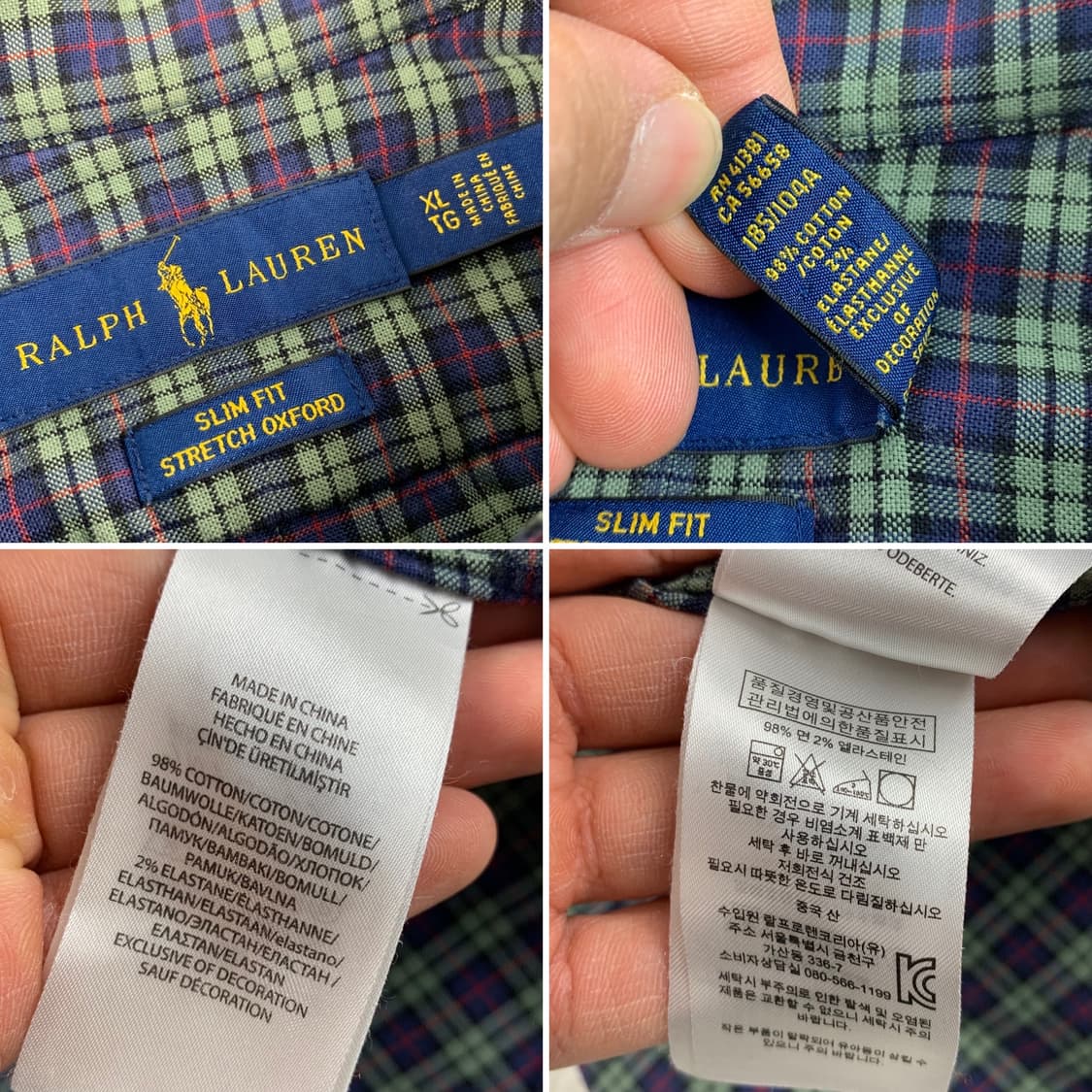 폴로 랄프로렌 포니로고 슬림핏 스트레치 옥스포드 체크 셔츠 상품이미지6