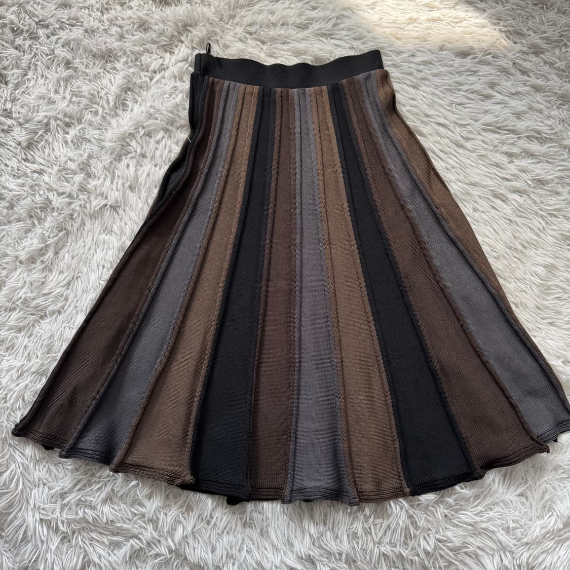 SHIMASHIMA 일본빈티지 노드 치마 배색 니트 빈티지치마 모리걸 상품이미지3