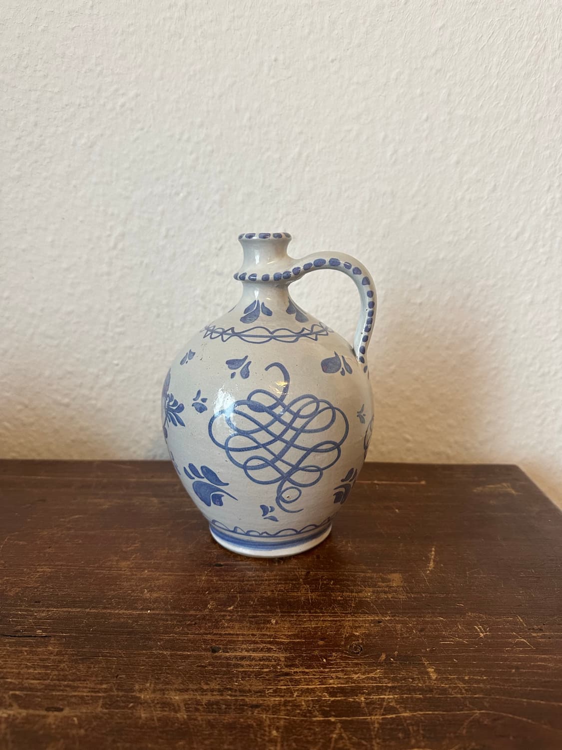독일)빈티지 푸른꽃 도자기 화병(핸드메이드) 상품이미지1