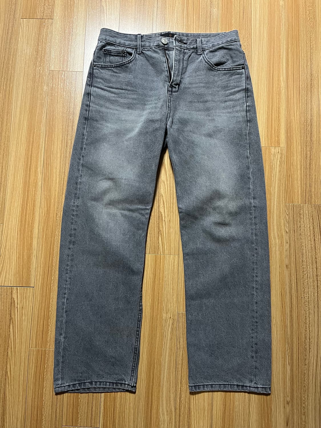 와이드 워싱 데님 팬츠 그레이 상품이미지1